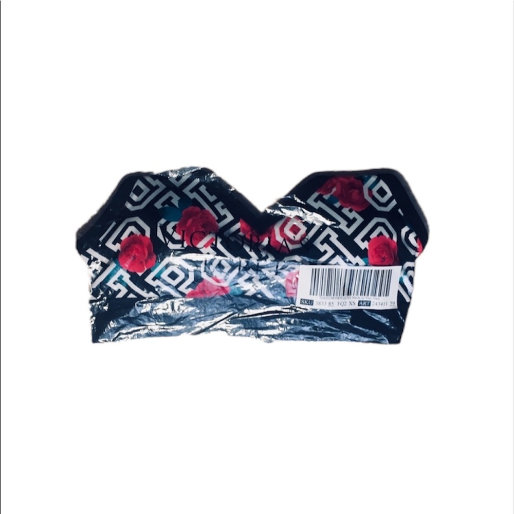 NWT Victoria’s Secret Pink: Ex Small & Small Black & Red Floral Logo Workout Bra - Picture 4 of 4